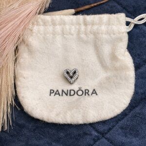 Authentic Pandora Sparkling Freehand Heart Charm
